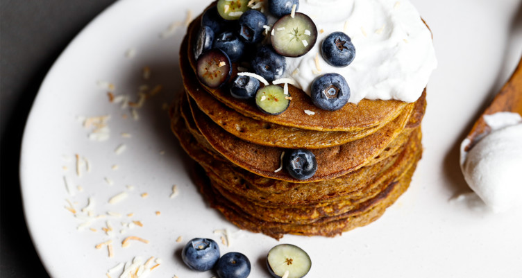 Paleo Sweet Potato Pancakes With Whipped Coconut Cream