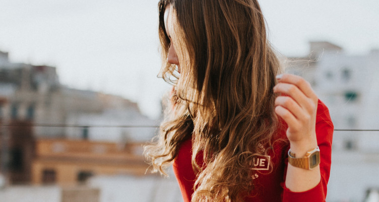 woman with long, beautiful hair