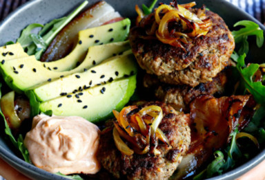 Whole-30 Meatball and avocado bowl