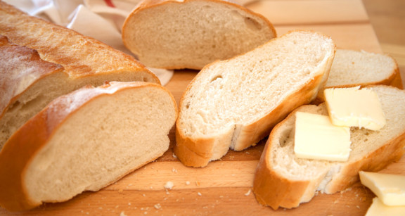 Keto bread with butter slices