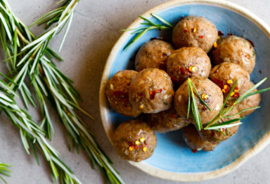 Keto meal prep meatballs with rosemary
