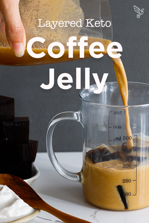 Layered Keto Coffee Jelly Paleo, dairyfree, sugarfree, 2.5 net carbs!