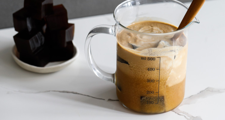 This keto spin on coffee jelly layers gelatin with coffee and cream for the perfect sugar- and dairy-free dessert (or breakfast!).