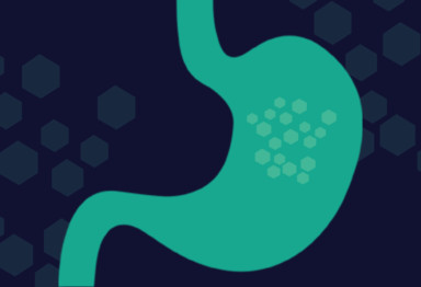 Teal illustration of stomach
