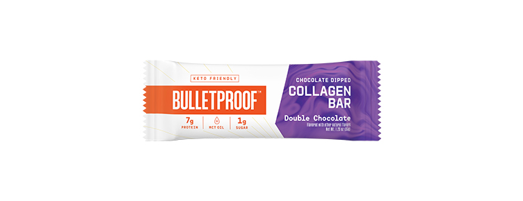 Bulletproof Chocolate Dipped Collagen Bar, Double Chocolate flavor