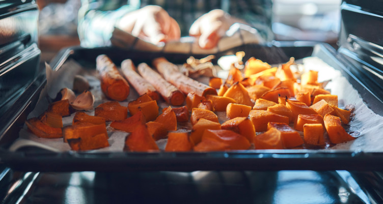 roasting carrots and sweet potatoes