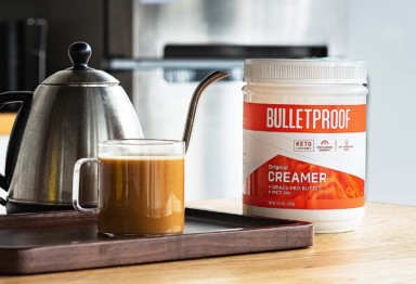 A mug of Bulletproof Coffee made with Bulletproof Original Creamer