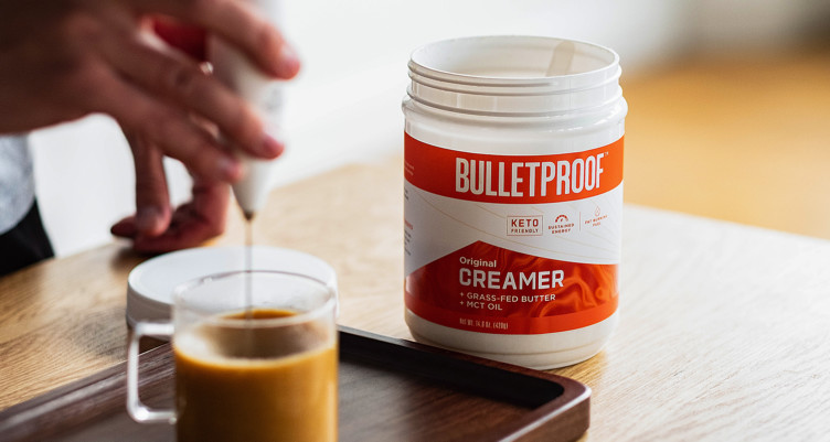 Bulletproof Coffee and a tub of Bulletproof Original Creamer