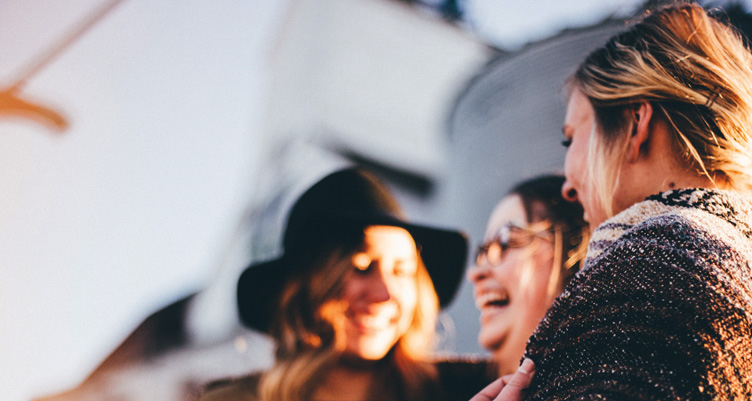 Friends laughing together