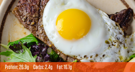 Carne y huevo con verduras