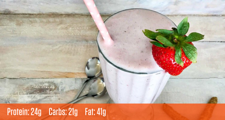 Strawberry milkshake with strawberry