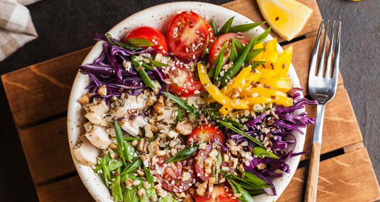 Bowl of food for Atkins diet