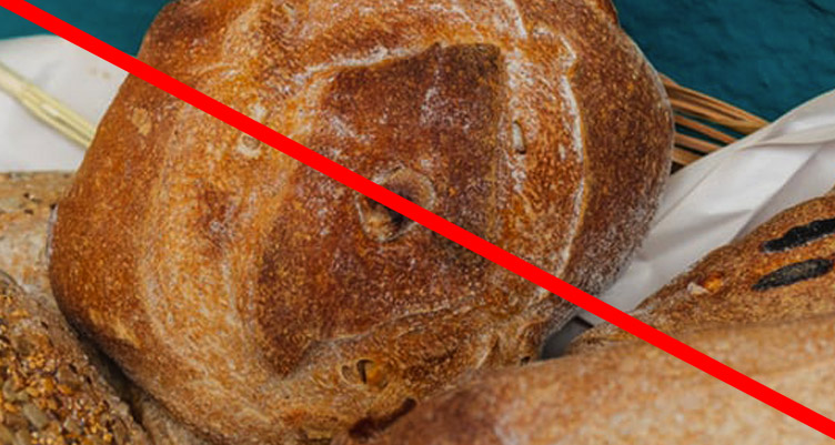 Bread with red line through image