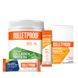 Bulletproof Collagen Protein bar, Unflavored Collagen Protein Powder, Immune Defense Collagen Protein packets