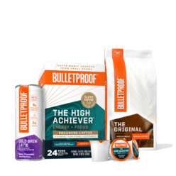 Bulletproof Cold Brew Coffee, The High Achiever Coffee Pods, The Original Whole Bean cofee