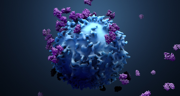 Closeup of cell being attacked