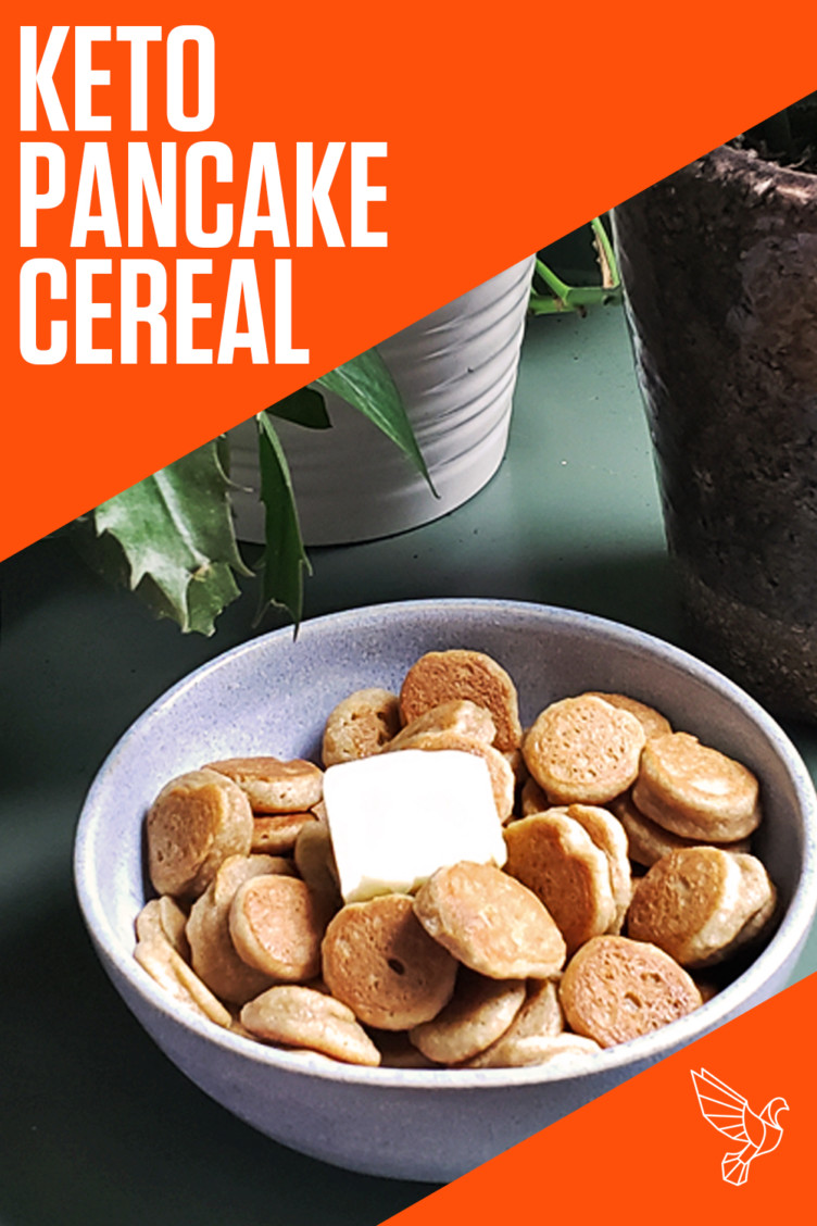 Keto pancake cereal Pinterest card