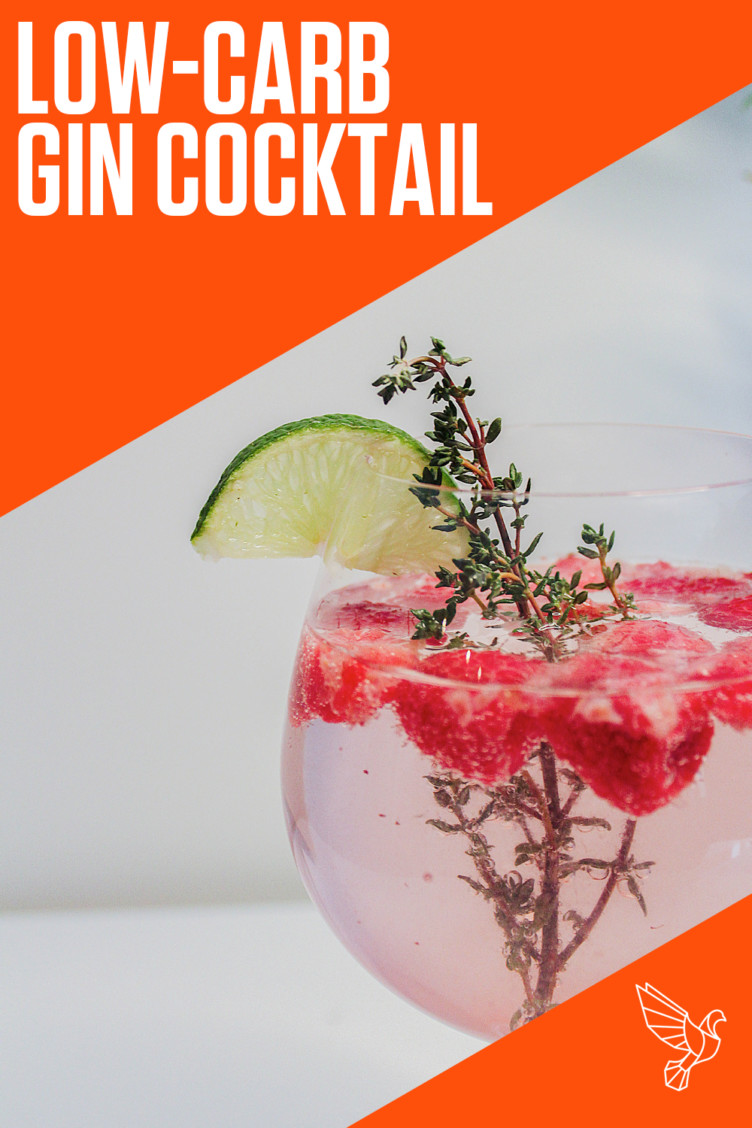 Keto raspberry gin fizz pinterest card