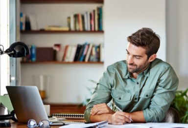 Man working at home