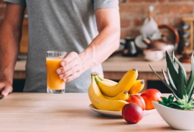 Man with orange juice