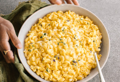 Bowl of gluten-free mac and cheese