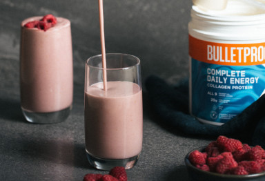 Berry Matcha Smoothie With Bulletproof Vanilla Bean Complete Daily Energy Collagen Protein