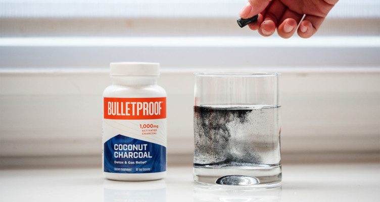 Bulletproof Coconut Charcoal tablets dissolving in water