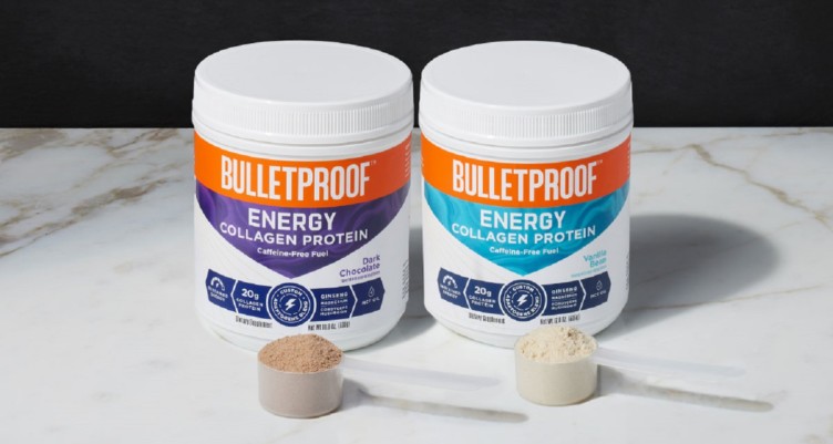 Bulletproof Energy Collagen Protein available in Dark Chocolate and Vanilla Bean flavors.