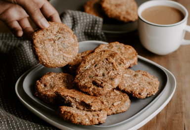 A plate of freshly baked breakfast cookies