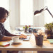 Woman working at home