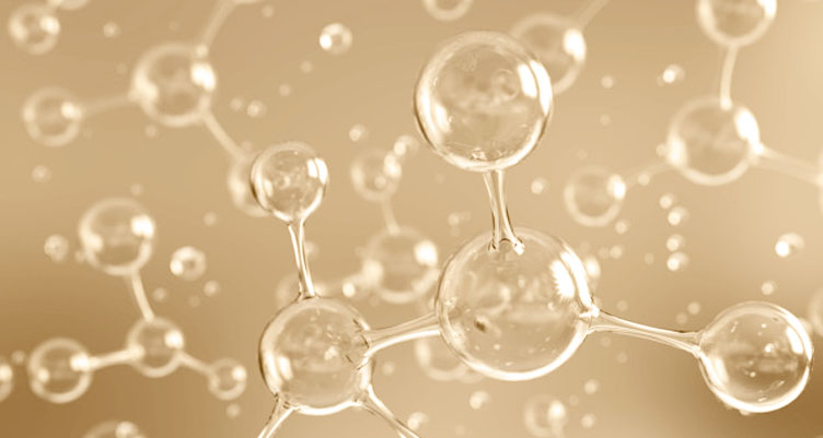 up close collagen peptide molecule