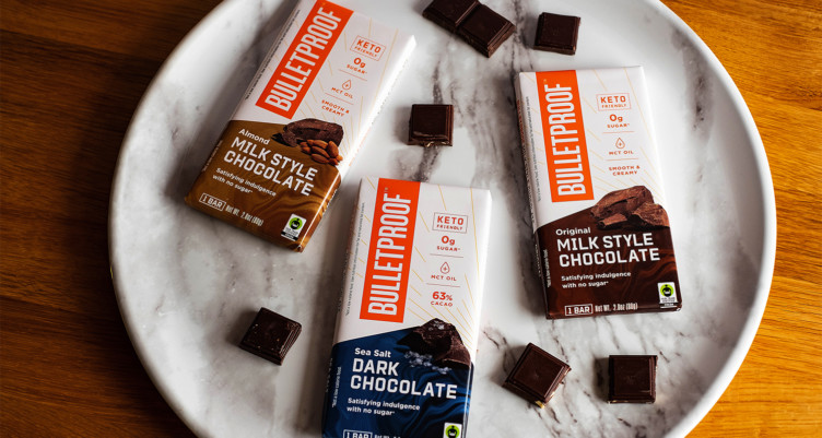 A plate of assorted Bulletproof Chocolate Bars