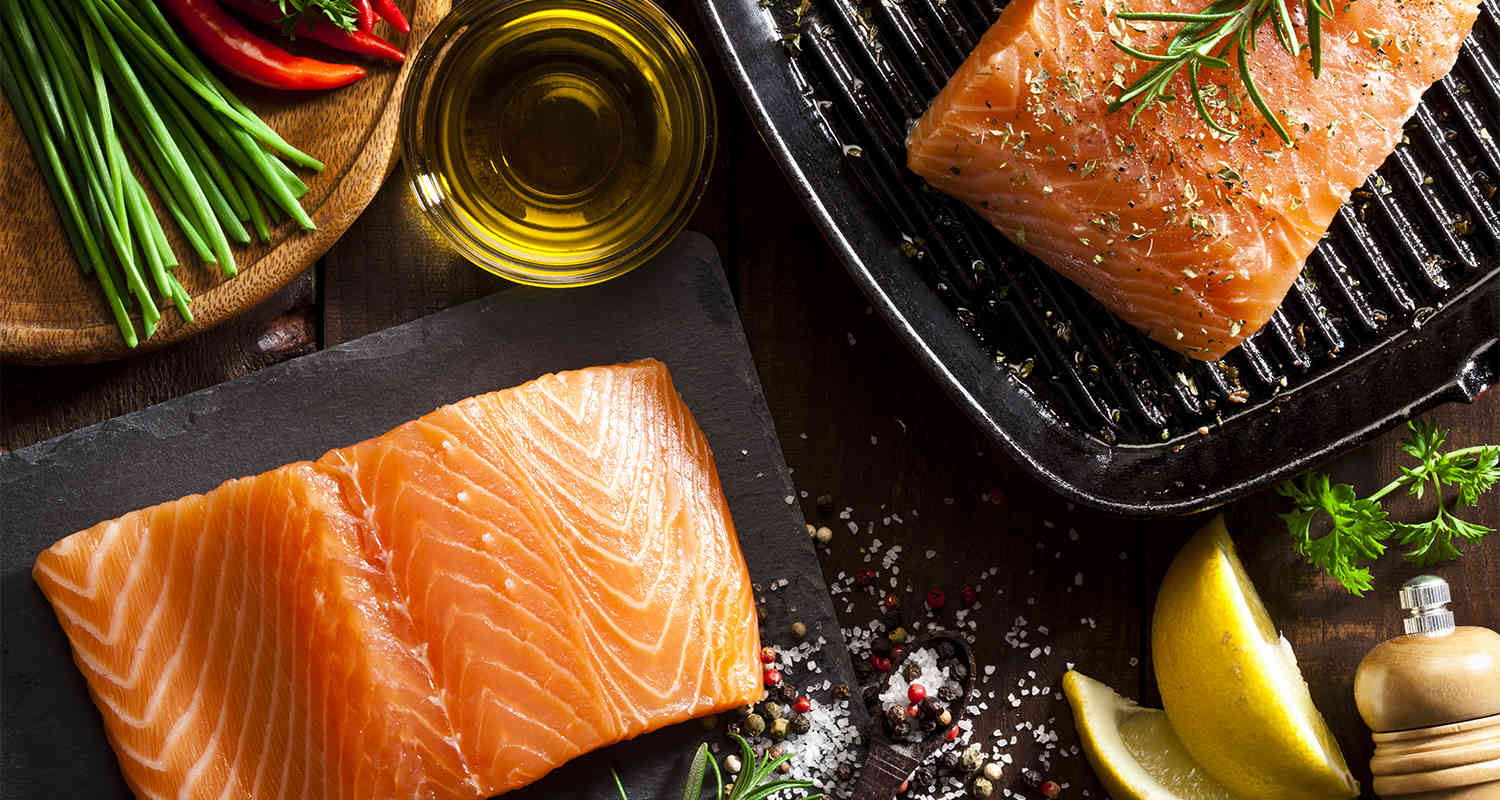 Kitchen preparation of salmon