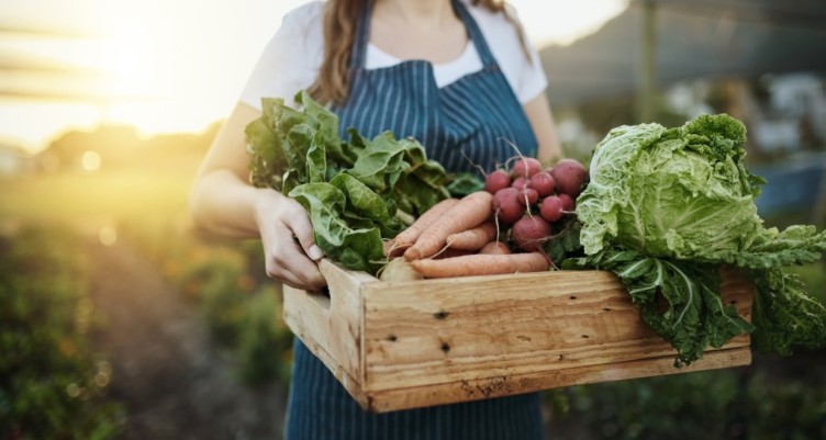 A woman shopping for local produce