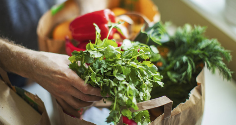 A shopping bag of fresh produce