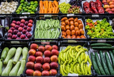 A colorful assortment of local produce