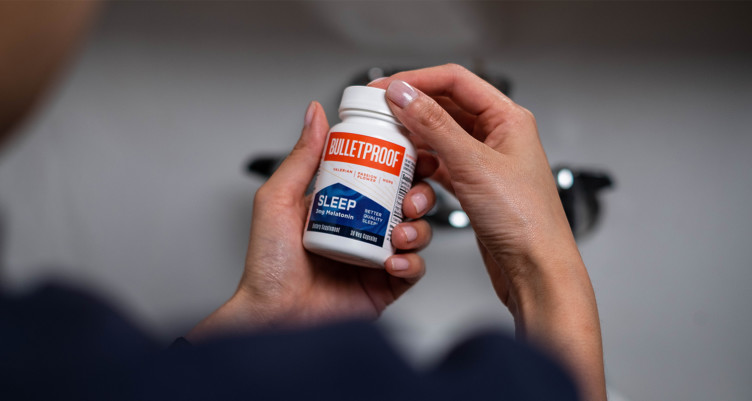 A bottle of Bulletproof Sleep