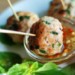 Asian pork meatballs with Thai dipping sauce