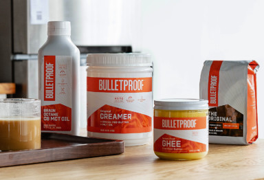 A collection of Bulletproof Coffee products