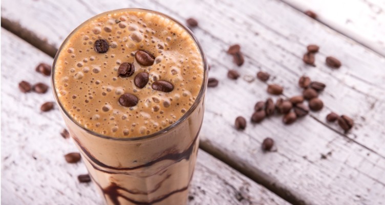 Overhead shot of coffee smoothie