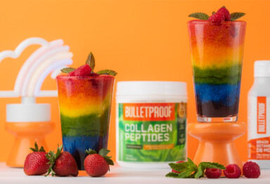 Bulletproof Rainbow Smoothie with Unflavored Collagen Peptides and Brain Octane Oil