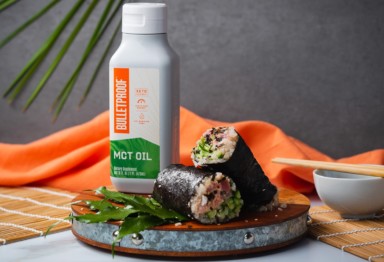 Keto spicy tuna sushi burrito made with Bulletproof MCT Oil