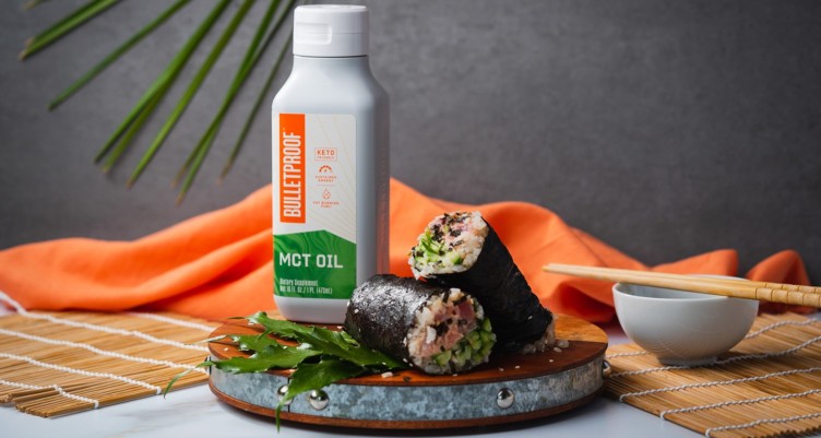 Keto spicy tuna sushi burrito made with Bulletproof MCT Oil