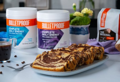 Keto marble cake made with Bulletproof Energy Collagen Protein