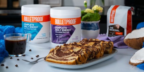 Keto marble cake made with Bulletproof Energy Collagen Protein