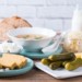 Assorted probiotic foods on a table.