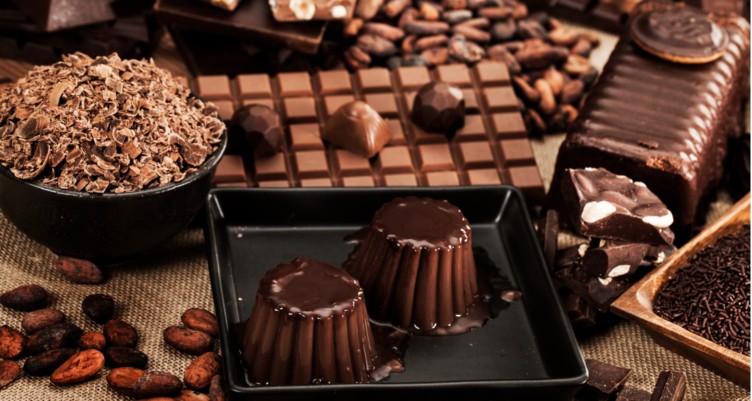 Variety of chocolate desserts on table