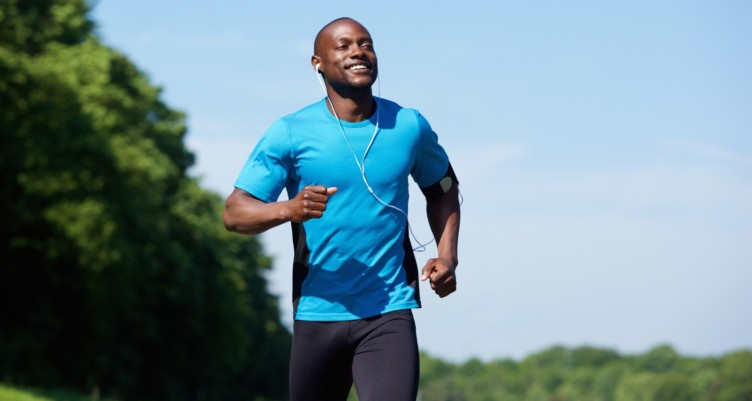 Man running outside.