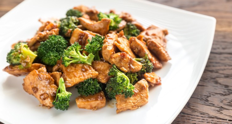 Plate of chicken and broccoli