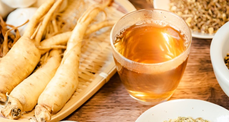 Ginseng roots used to make tea.